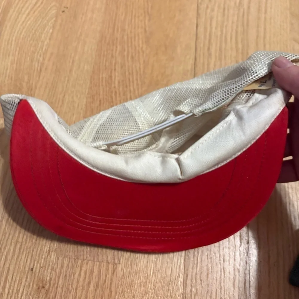 Vintage Brillion Farming Red Mesh Snapback Trucker Hat Made in USA Agriculture